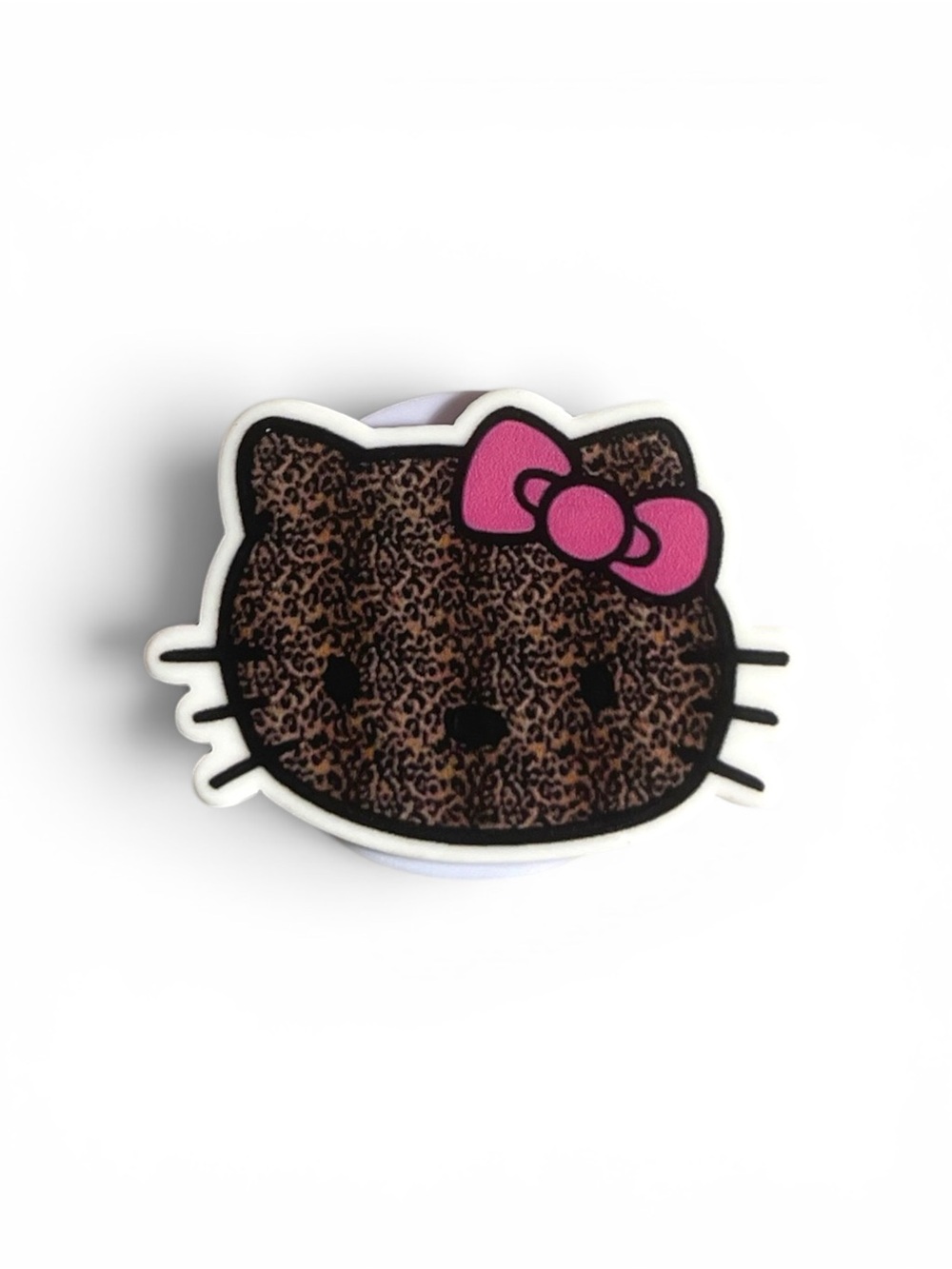Hello Kitty Leopard Face Pop Socket with Pink Bow